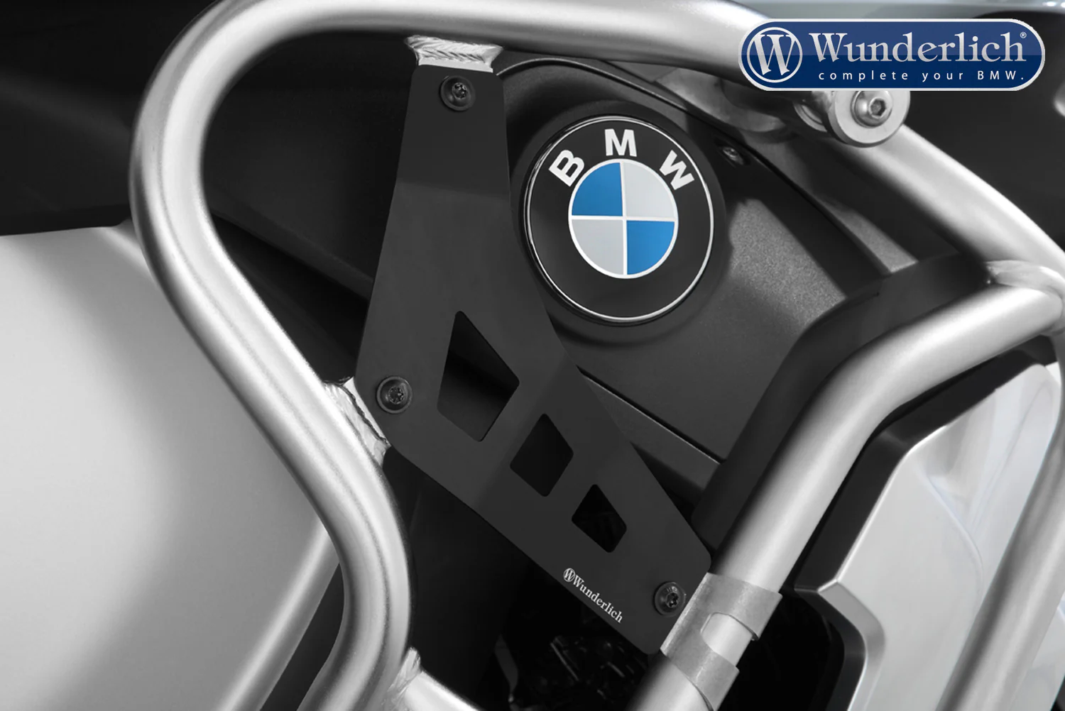 Wunderlich Filler Plates For Tank Protection Bar Extension Set | Black | BMW R 1250 GS Adventure