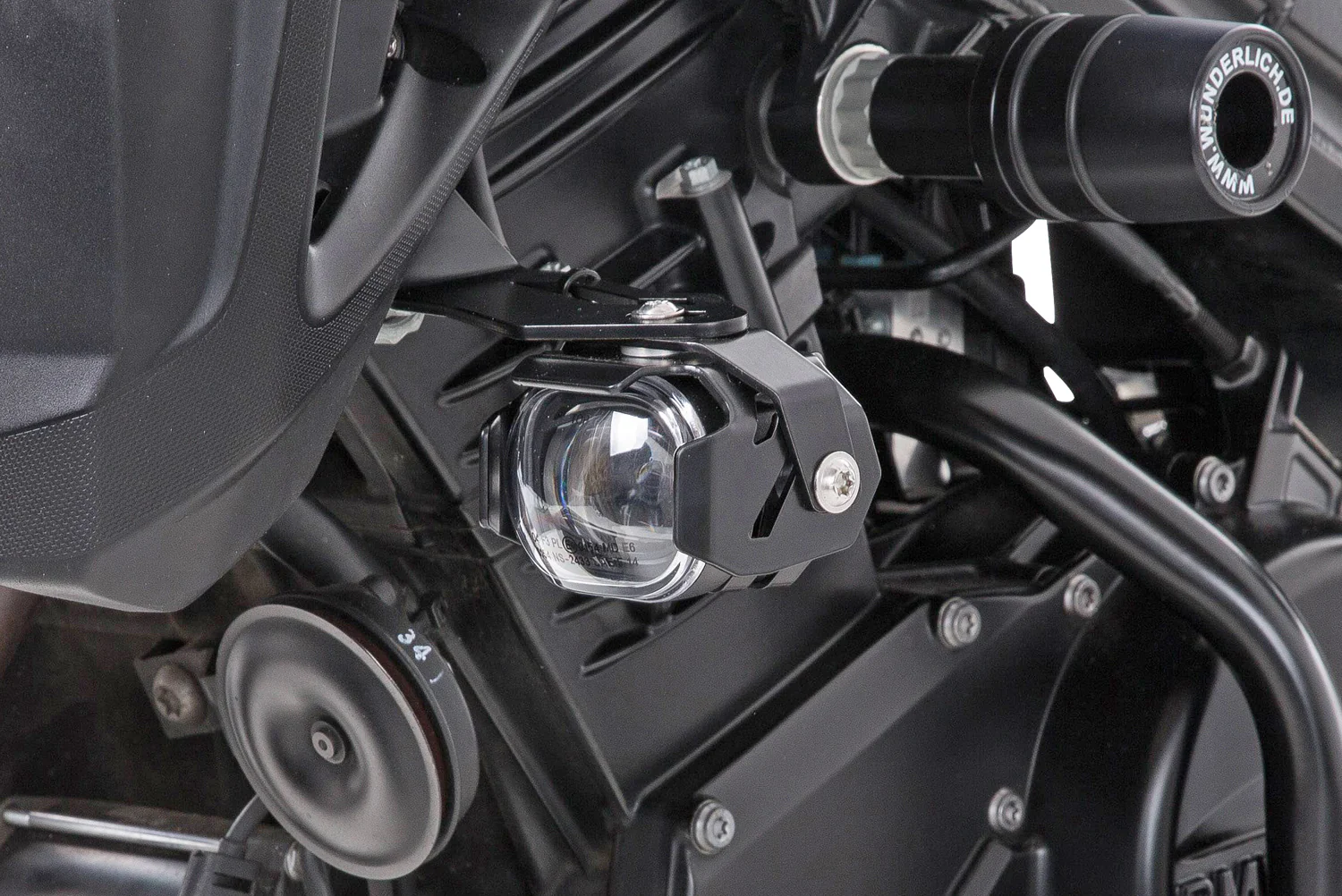 Wunderlich LED Additional Headlight Microflooter | Black | BMW F 800 R - Image 2