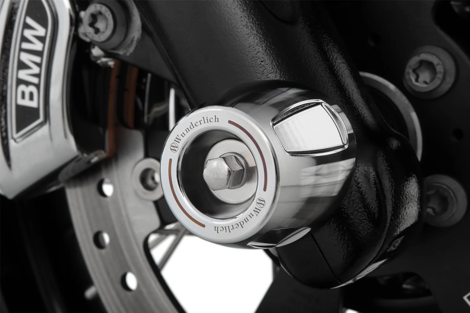 Wunderlich Sliders Axle Protection Pads Front | Chrome | BMW R 18 - Image 6