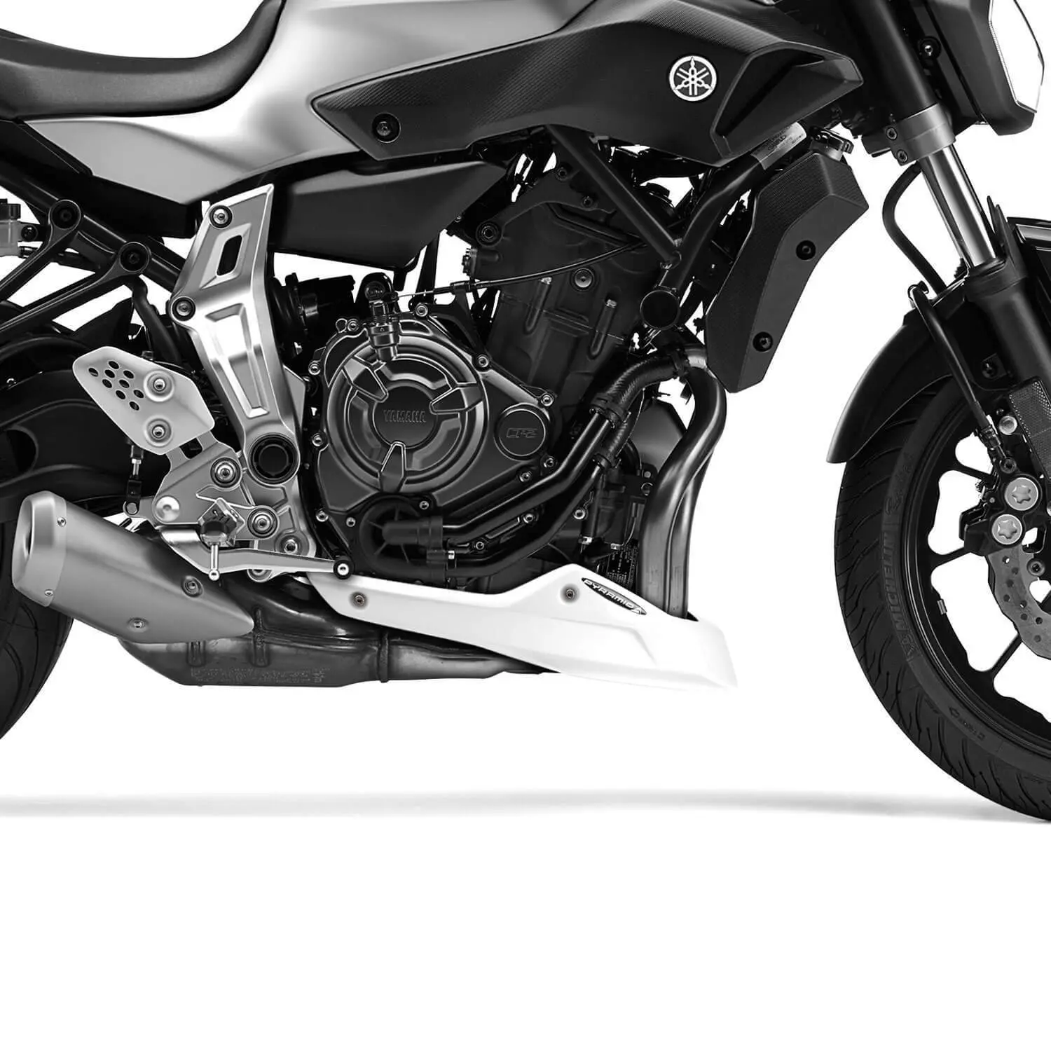 Pyramid Belly Pan | Gloss White | Yamaha MT-07 2013>2024 - Image 4